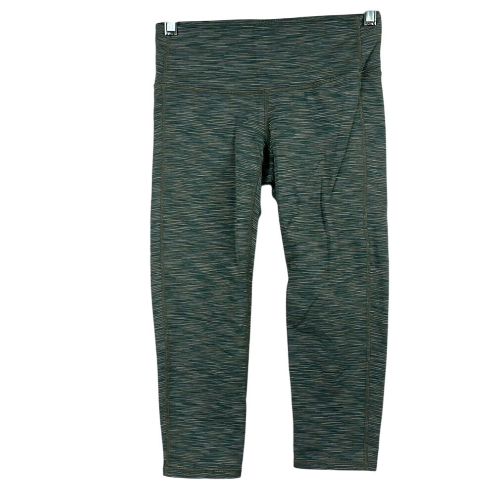Athleta Cropped Athletic Legging Womens Size Xsmall Green Heathered Yoga Workout